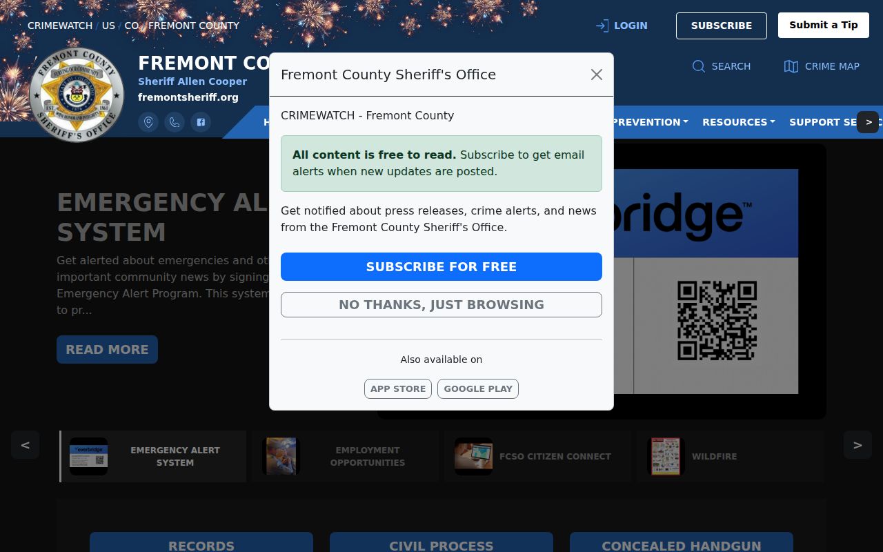 Fremont County warrant lookup Sheriff agency profile