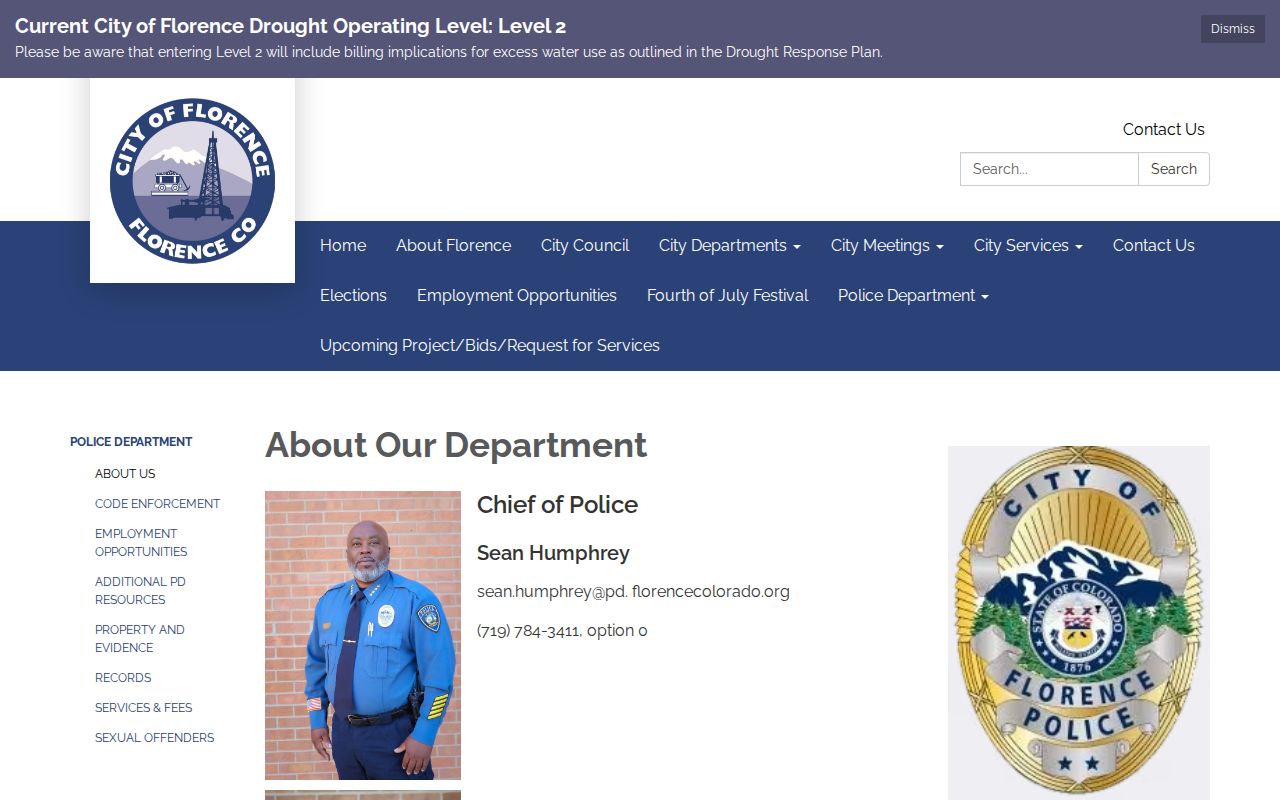 Florence warrant search police contact route