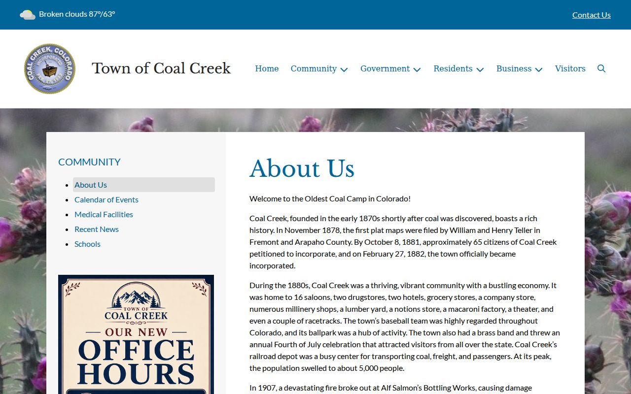 Coal Creek warrant search town hall context